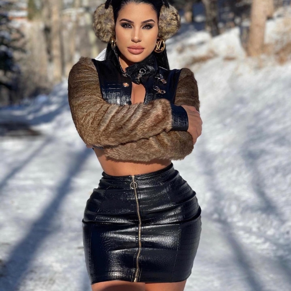 Warmest Walk Faux Fur Skirt Set